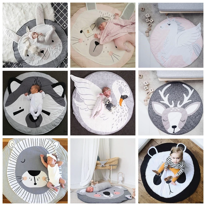 

INS Baby Infant Play Mats Kid Crawling Carpet Floor Rug Baby Bedding Rabbit Blanket Cotton Game Pad Children Room Decor 90CM
