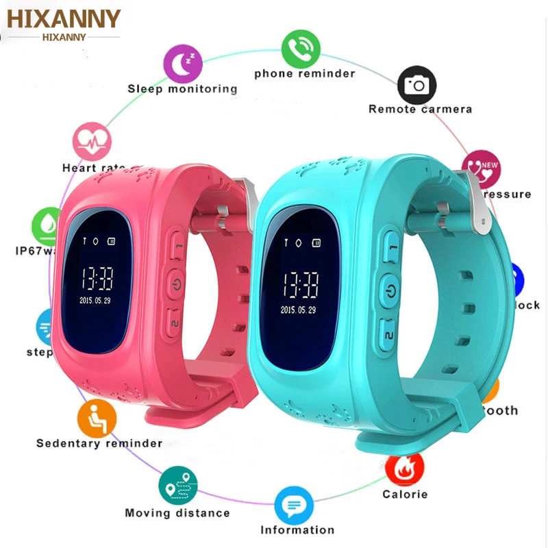 

New Anti Lost Q50 OLED Child GPS Tracker SOS Smart Monitoring Positioning Phone Kids GPS Baby Watch Compatible IOS & Android