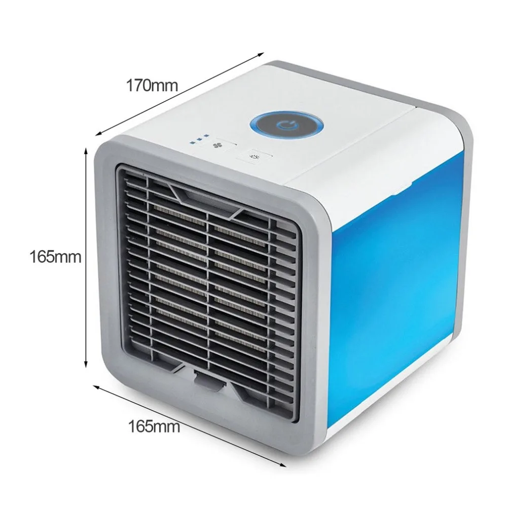 

Mini Cool Fan Air Conditioner Cooler Multifunctional Cooling Fan 7 Colors LED Lights Air Humidifier Purifier or Home Office