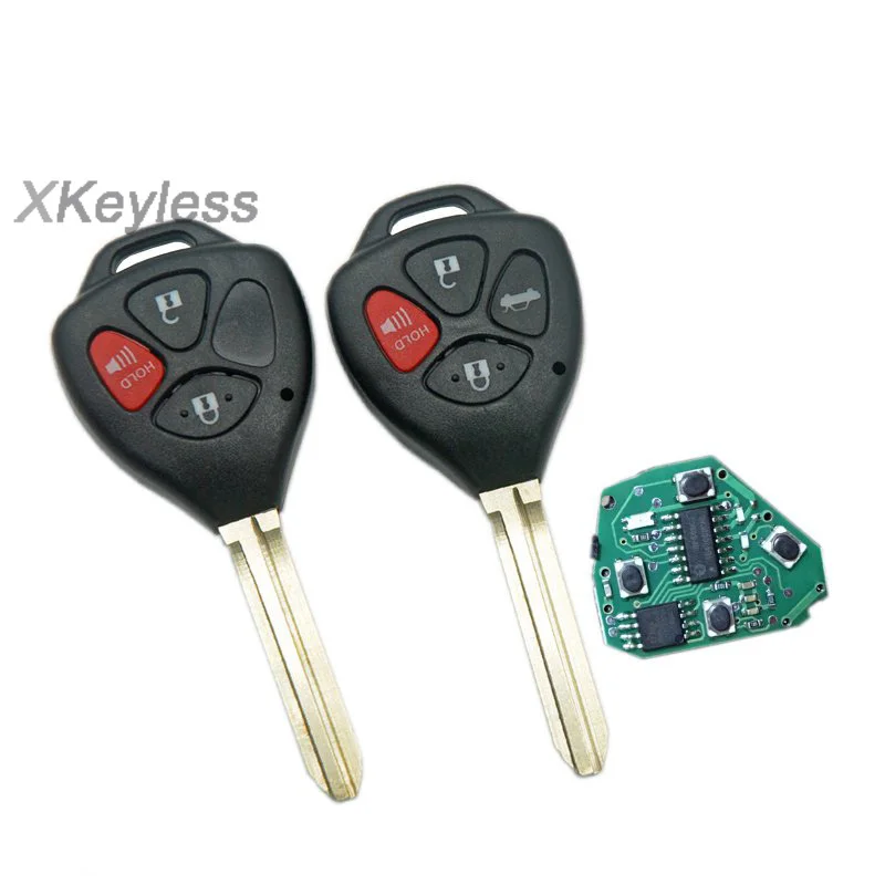 

for Toyota Wish Avalon Innova Fortuner Tacoma 3-4 button fob remote key control 314mhz or 433mhz