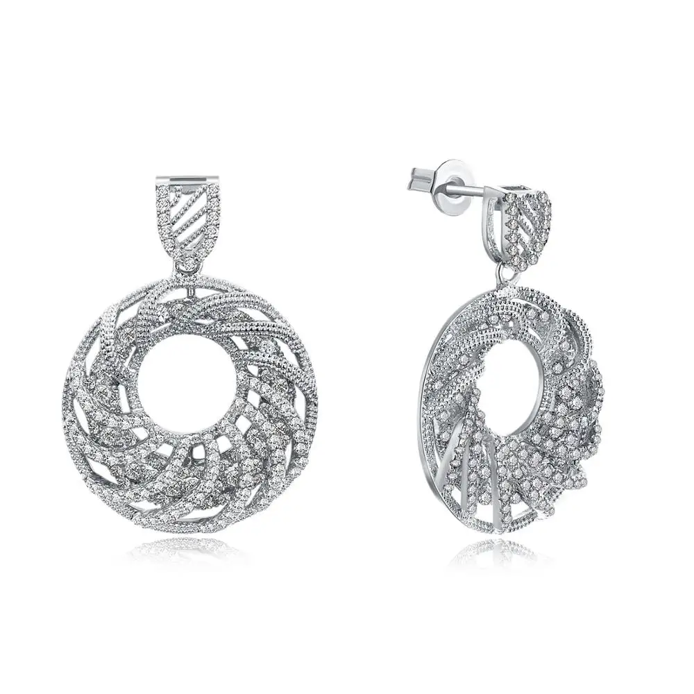 New Trendy Bridal Dangle Earring brinco feminino Round Shape Wedding party aretes largos Top Quality Banquet Drop earrings | Украшения и
