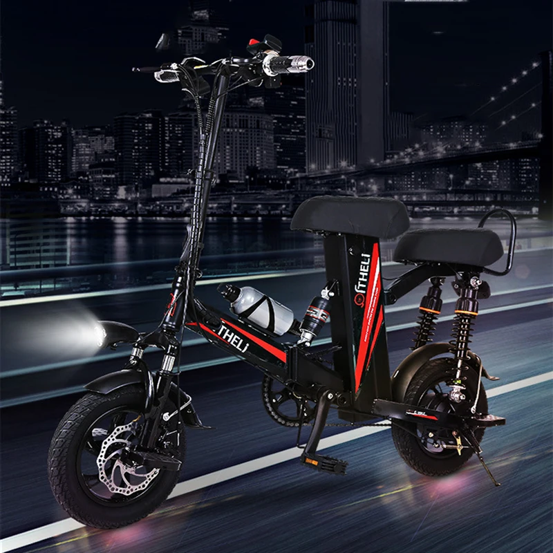 Top Folding 48V 600W camping electric bicycle lithium battery motorcycle electric moped for men and women small two seats car 0