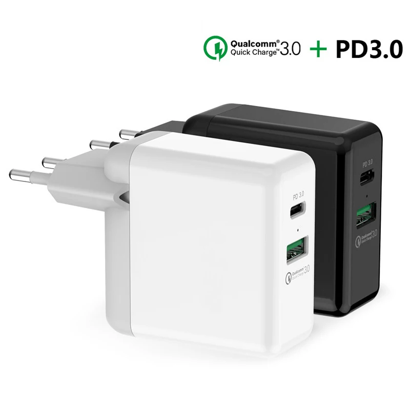 Зарядное устройство USB Type C PD портативное Сетевое зарядное PD3.0 QC3.0 зарядная док