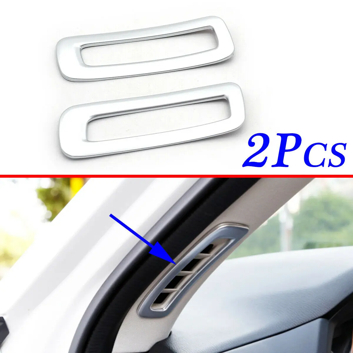 

2pcs Chrome Front Air Vent Outlet Cover Trim Fit For Mazda CX-5 KF CX5 2nd 2019 2018 2017 Accessories
