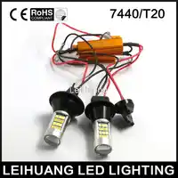 2pcs 7440 T20 Dual-Color Switchback LED DRL Turn Signal Light Kit free shipping