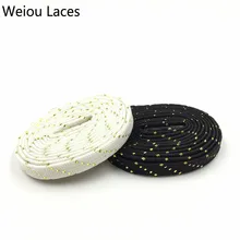 30 пар/лот) Weiou новые шнурки для кроссовок блестящие поперечные шнурки для обуви блестящие плоские шнурки Подгонянные металлические шнурки