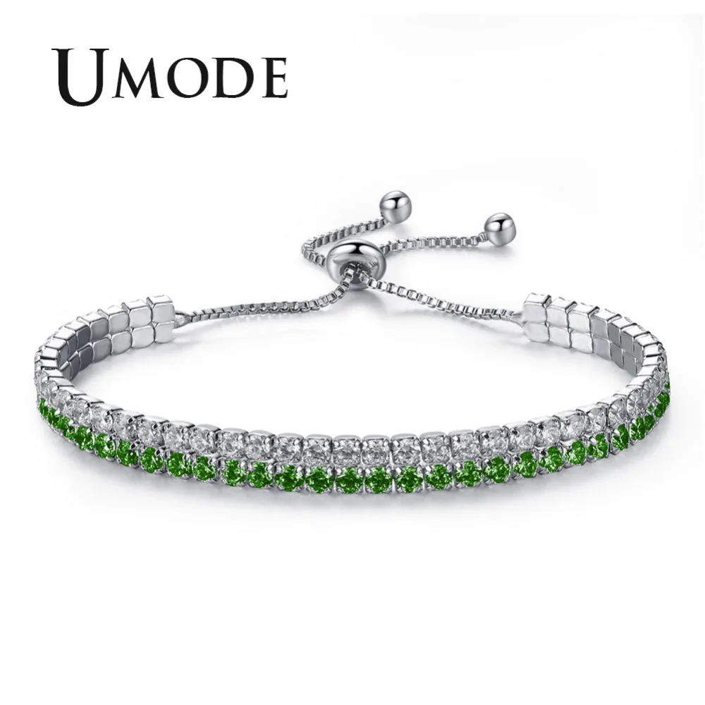 UMODE Новые разноцветные модные циркониевые браслеты с кристаллами для женщин
