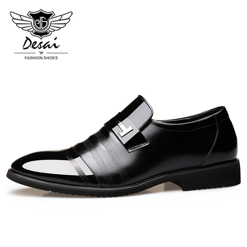 DESAI Brand 2019 Spring New Shoes Men Leather Shoes Business Dress Casual Men's Shoes Tip Wedding Formal Shoes