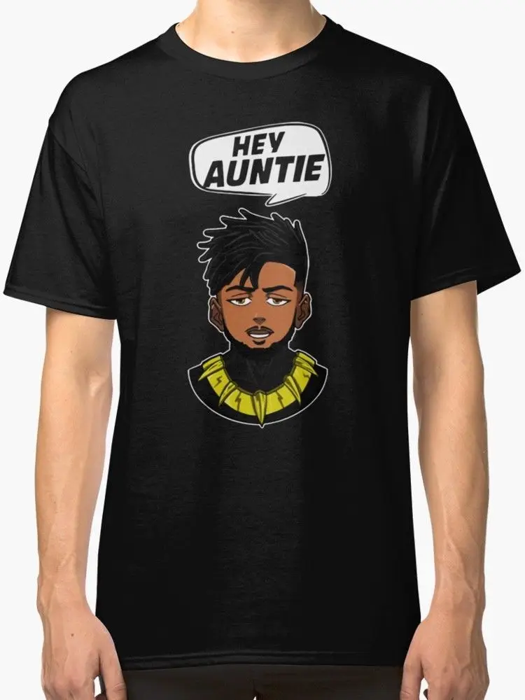 Gildan Erik Killmonger Hey Auntie Черная пантера Мужская черная футболка S 2XL|black t-shirt|t-shirt men