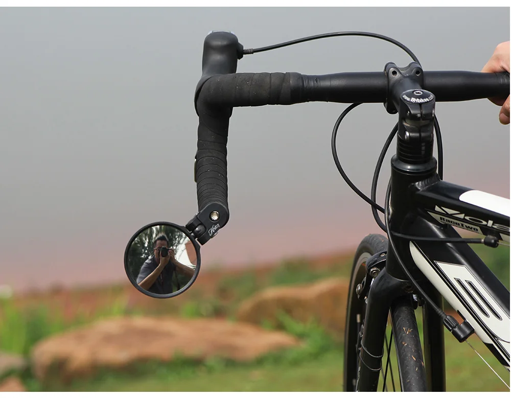 Handlebar End Bike Mirror Steel Lens Cycling Mirror Back Review Mirror For Bicycle Mountain Road Bike Mirror Bicycle Accessories