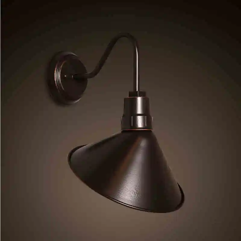 

American country loft modern restaurant cafe lamp iron balcony wall lamp bending aisle retro wall lamp free shipping