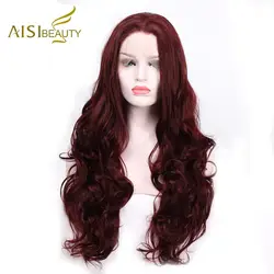 AISI красота wavyсинтетические волосы синтетические на кружеве T часть парик 30 дюймов Искусственные парики для черный для женщин 4