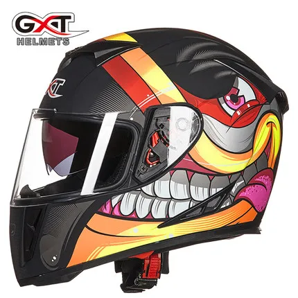 GXT мотоциклетный шлем двойной объектив yohe Электрический защитный шлем четыре сезона общий - Цвет: 1