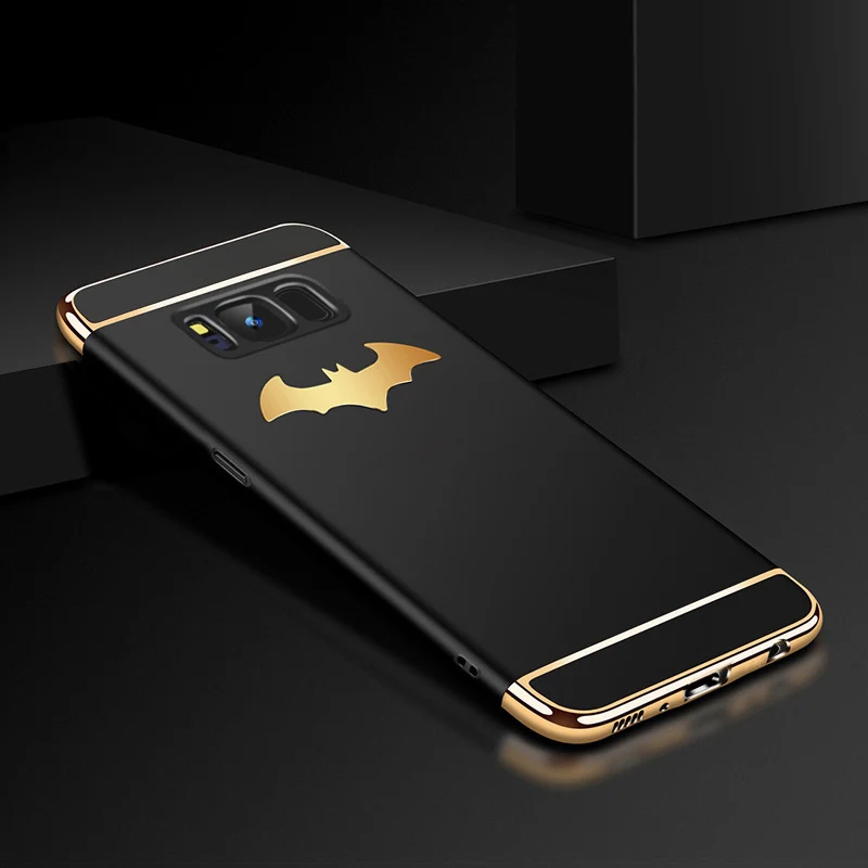 Роскошный чехол 3 в 1 покрытие Бэтмен телефон чехол s для samsung Galaxy S8 S9 S10 Plus Note 9 Mate 8 крышка A3 A5 A7 A6 A8 A9 Coque - Цвет: Black With Batman