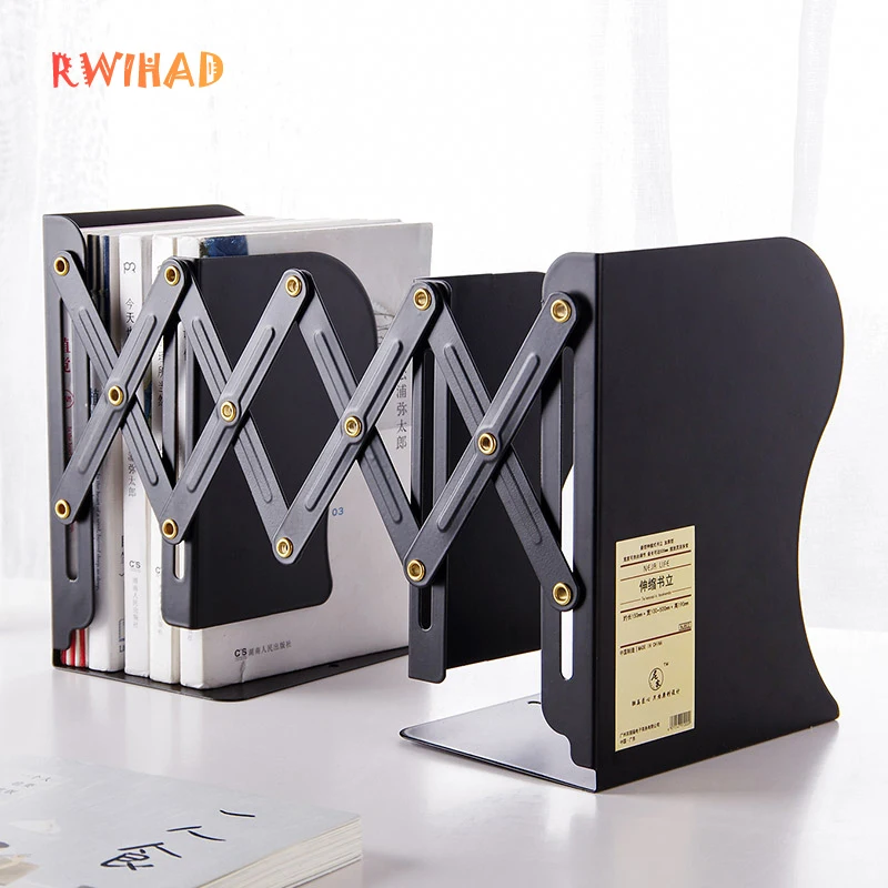 

Retractable book stand BOOK holder for office student book organizer Simple iron bookshelf desktop finishing rack