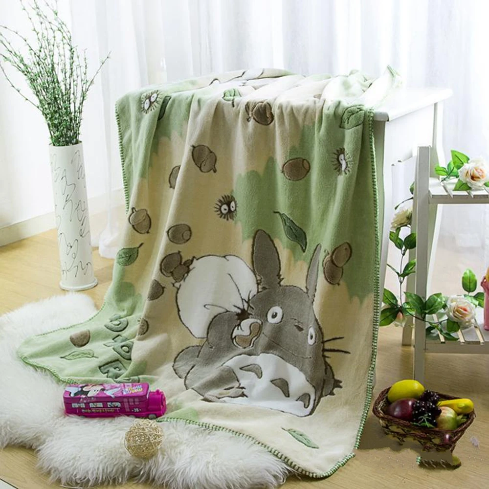Ceny 140x100cm miękkie moje sąsiedztwo Totoro koc pluszowe dzieci koral koc polarowy łóżko turystyczne arkusz kołdra sofa prezent