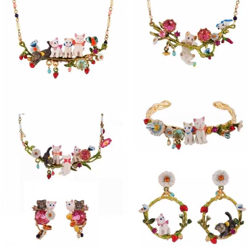 

2019 Amybaby Cats Spring Garden Collection Womens Necklace Enamel Glaze jewelry