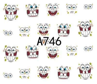 Nail sticker art decoration smile face eyes slider adhesive Water Transfer decals manicure lacquer accessoires polish foil | Красота и