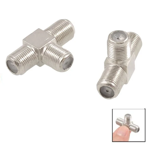 New Style 5 Pcs F Type Female 3 Ways Joiner Adapters for Antenna Cables