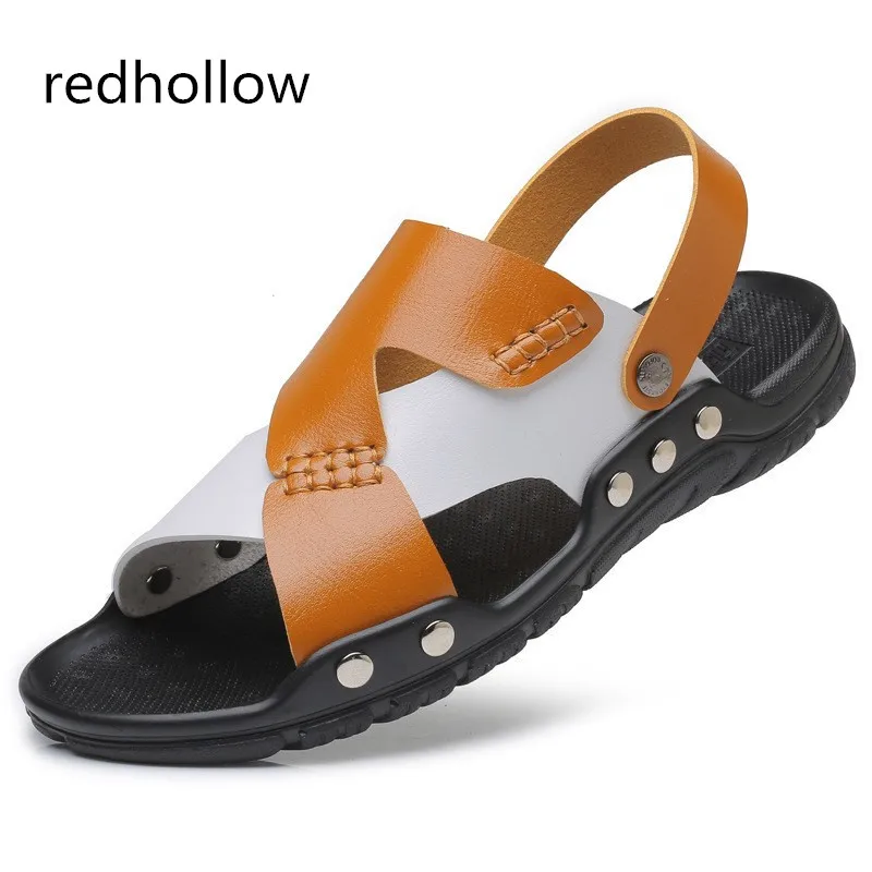 

Man Fashion Sandals Summer Men's Slippers Leather Shoes Beach Sandals Casual Soft Men Shoes Flip-Flops Zapatos Big Size 38-47