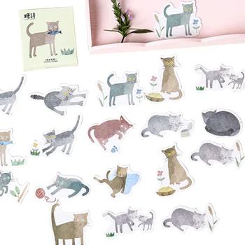 

45pcs/box Cute Cat disease Diary Mini Paper Label Stickers Scrapbooking Decorative Sticker DIY Stationery