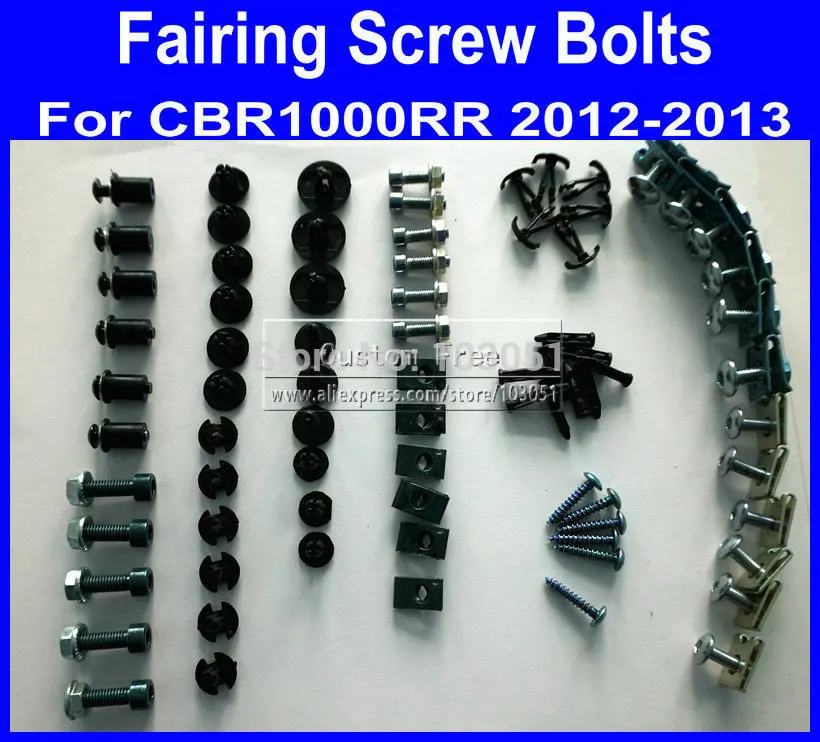 

Full set Motorcycle Fairing common screws bolt for Hona CBR1000RR 2012 2013 CBR 1000RR 12 13 CBR 1000 black fairings bolts s
