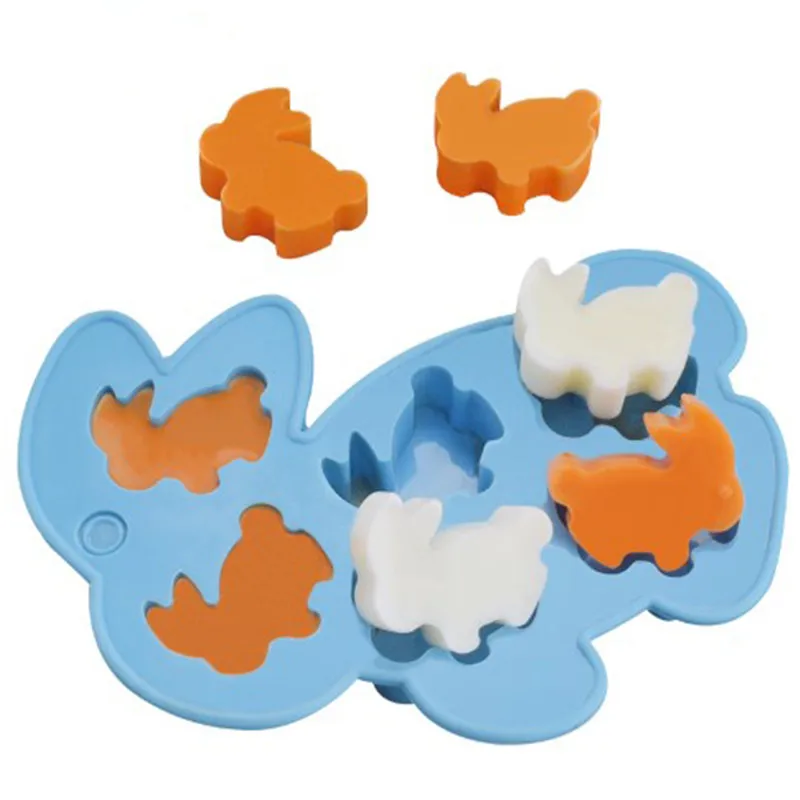 

4YANG Creative Easter Rabbit Silicone Cake Baking Mold Fondant Chocolate Mold Cookie Candy Pudding Jelly Pastry Tool Color Rando