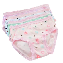 12 Шт./лот Симпатичные Pattern 2-10y Лейси Девушки Трусы Органический Хлопок Baby Дети Нижнее Белье Для Девочек Трусики Детская Одежда