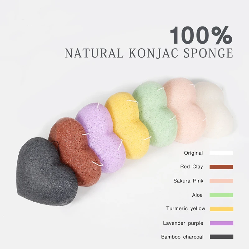 Мода девушка один продукт натуральный в форме сердца микрофибра для мытья лица губка Чистящая Puff Очищающая пыхет zsmw