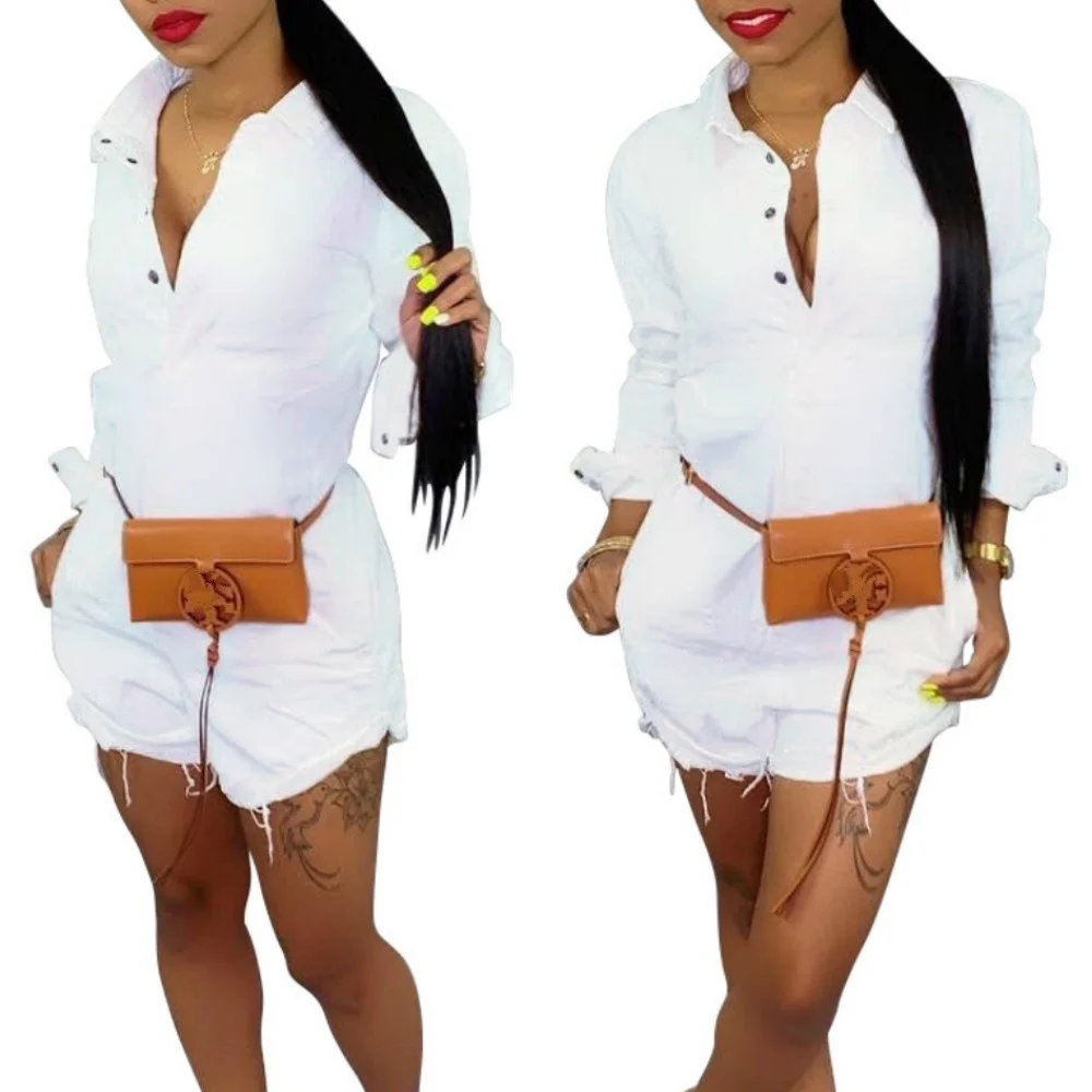 Women's Fashion Slim Elastic Buttons Design Denim One-piece Romper Sexy Skinny Night Club Denim Jumpsuits for Women S-2XL Women's Fashion Slim Elastic Buttons Design Denim One-piece Romper Sexy Skinny Night Club Denim Jumpsuits for Women S-2XL