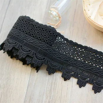 

Good quality skirt clothes curtain dress black cotton embroidery lace for clothing dress accessories 6CM X 1 Meter