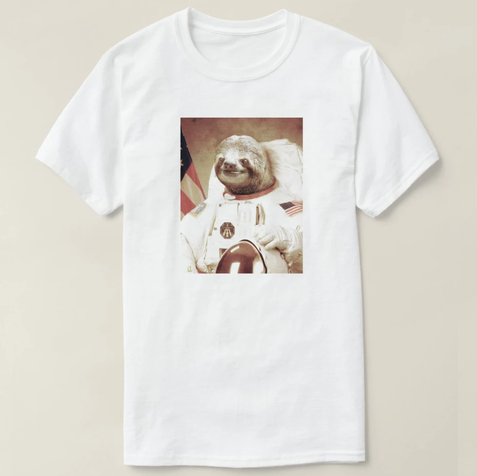 2019 Printed Men T Shirt Cotton Short Sleeve Astronaut Sloth T-Shirt Women tshirt 2019 Printed Men T Shirt Cotton Short Sleeve Astronaut Sloth T-Shirt Women tshirt