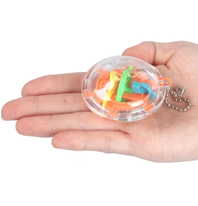1 Pcs Lovely 3D Mini Magic Intellect Maze Ball Kids Children Balance Logic Ability Puzzle Game Educational Training Tools
