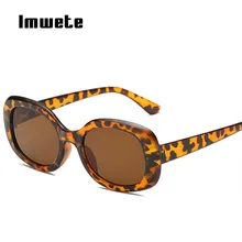 Imwete Винтажные Солнцезащитные очки женские брендовые дизайнерские овальные солнцезащитные очки ретро-очки с зеркальными стеклами Оттенки UV400 леопардовые красные очки