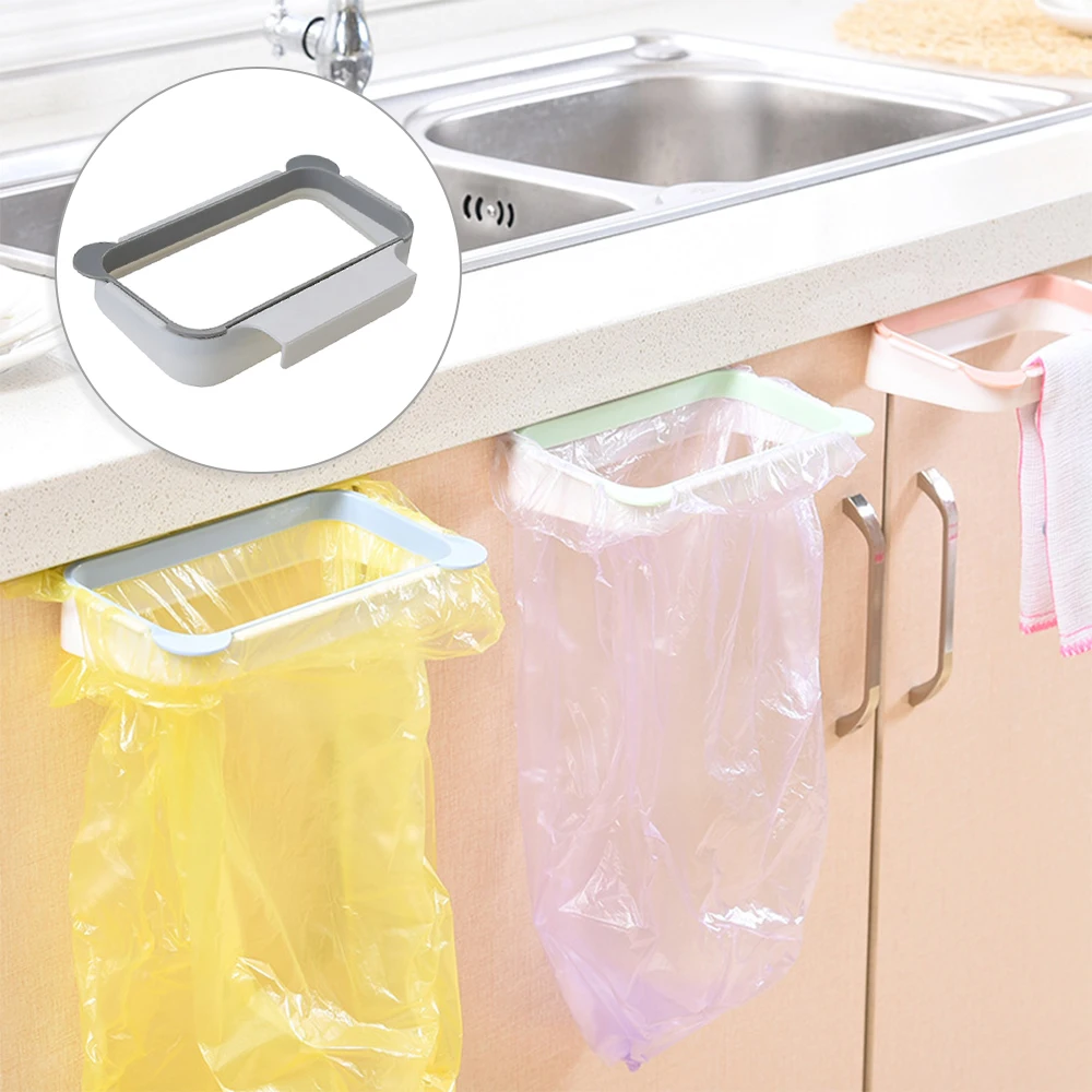 

Cupboard Door Back Hanging Trash Rack Storage Kitchen Garbage Rubbish Bag Hanging Container Products Kitchen Cabinet Trash Rack