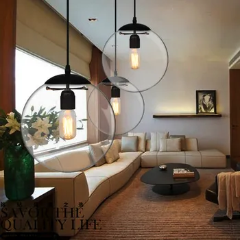 

free shipping Pendant Lights lamp Crystal ball bar coffee living room clear glass ball pendant glass ball pendant lamps GY69