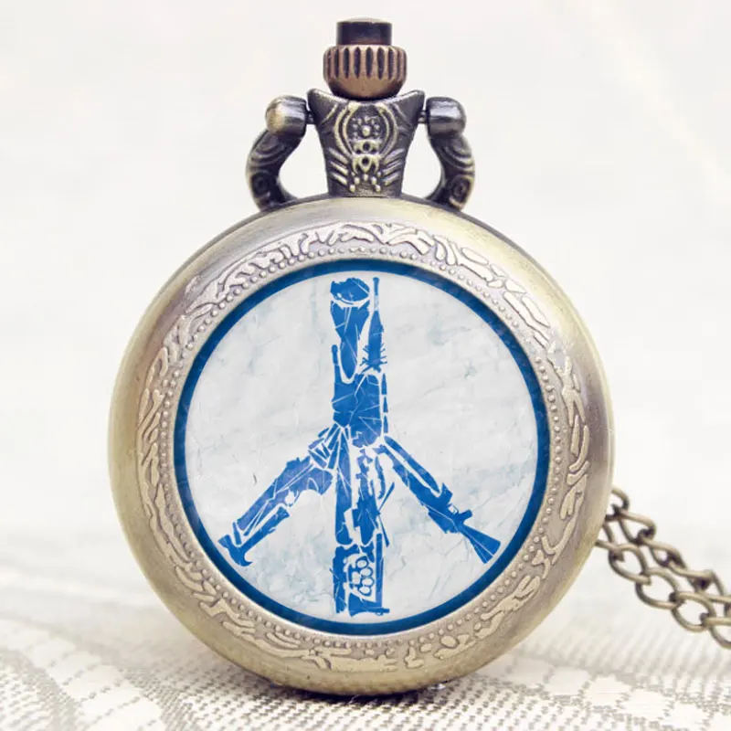 Голубь мира тема дизайн старый античный бронзовый стеклянный купол кулон карманные часы с цепочкой цепочки и ожерелья Relogio де Bolso Erkek Kol saati