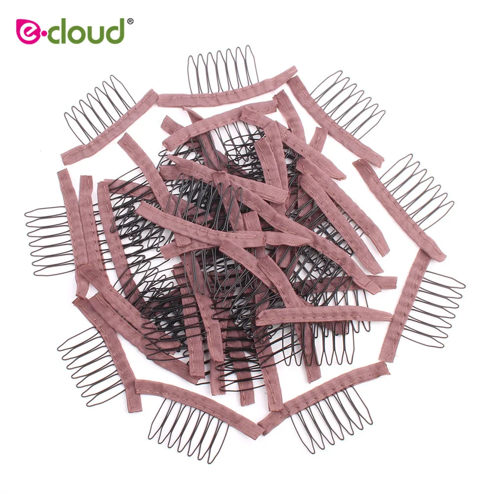 20 шт. коричневый гребень для парика с полиэстеровой тканью 7 зубов парик аксессуары волос гребень для парика s черный парик зажимы