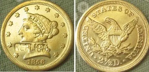 $2 5 Liberty Gold 1856-S копия монет | Дом и сад