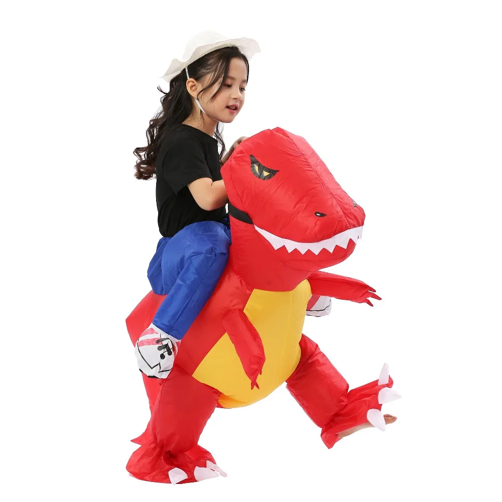 Kopen Vrouwen Mannen Opblaasbare T Rex Trex Dinosaurus Kostuums Halloween Christmas Party Cosplay Blowup Pak Volwassen Kid Carnaval Dress Mascotte