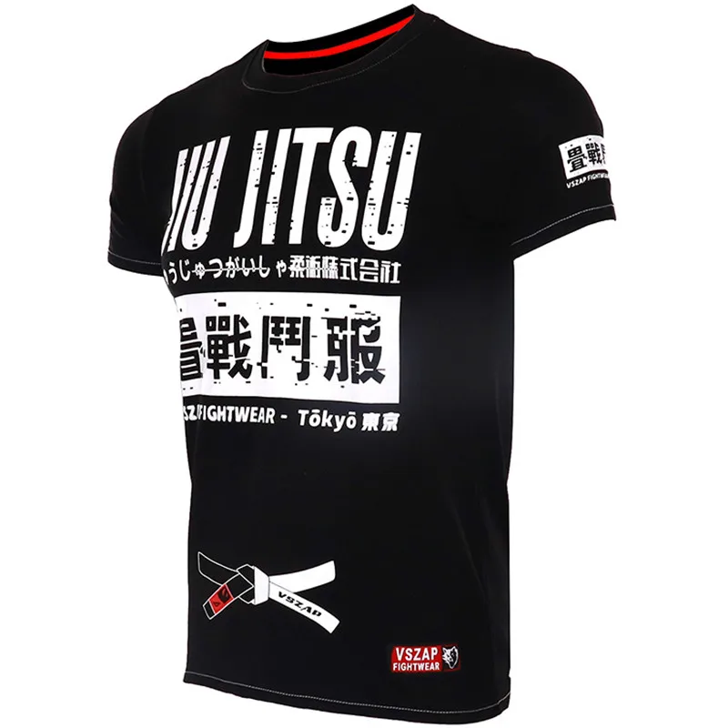 VSZAP фитнес тренд Мужская футболка персональный принт с коротким рукавом джиу джитсу дзюдо черный пояс Бразилия борьба UFC обучение