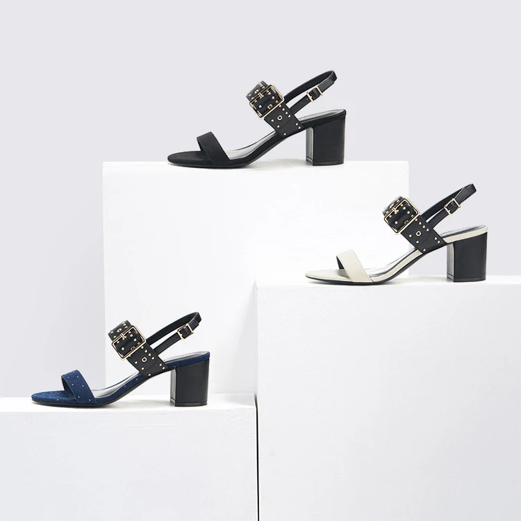 

Women's Heeled Sandals Ankle Strap High Heels 6CM Open Toe Mid Heel Sandals Bridal Party Shoes