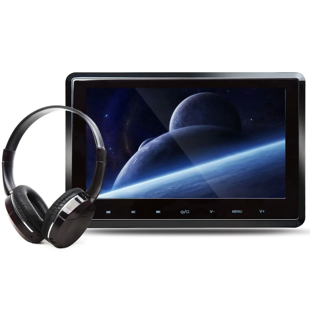 

Single 10.1" HD Car Pillow Headrest Digital Monitor DVD Player car Attached Headrest PC with IR headphone Touch Button 1024*600