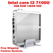 Mini PC Intel 7e Gen Kaby Lac Windows 10 i3 7100U 8GB RAM 128GB SSD Graphics 620 300 M Wifi TV Box Free Shipping usb 3.0
