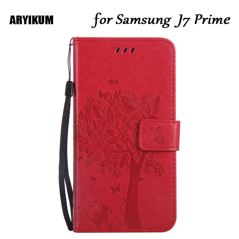 Кожаный чехол ARYIKUM с откидной крышкой для Samsung J7 Prime G610F Galaxy кошелек чехлы