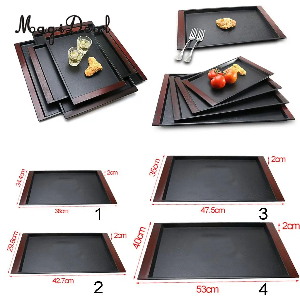 Rectangle Food Breakfast Tray Cup Tea Snack Serving Tray Sushi Platter Plastic Grain Plate Hotel Kitchen Storage Tableware