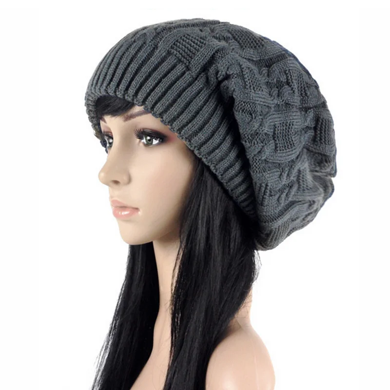 

Double Twisted cap hats thick wool knitted hat,touca gorro,lady winter hats, bonnet feminino pattern warm skullies W1