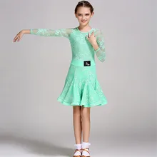 Платье для латинских танцев детские танцевальные костюмы для девочек платье с бахромой для латиноамериканских танцев зеленое платье для сальсы детские танцевальные юбки и топы для латинских танцев