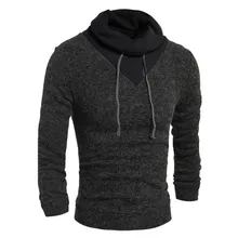 Мужской свитер, Осень-зима, модный теплый свитер с высоким воротом, трикотаж, повседневный облегающий вязаный пуловер, мужские свитера, M-XXL