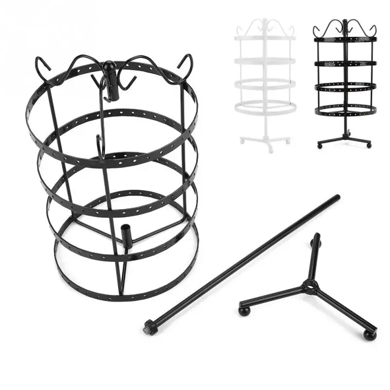144 отверстий металлический органайзер для сережек вращающийся пьедестал для демонстрации ювелирных изделий витрина для ожерелья стойка для хранения сережек дерево держатель ювелирных изделий